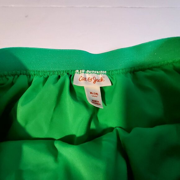 Cat & Jack Girls XL (14) Green Tulle Skirt With Gold Clover Print - Picture 6 of 8